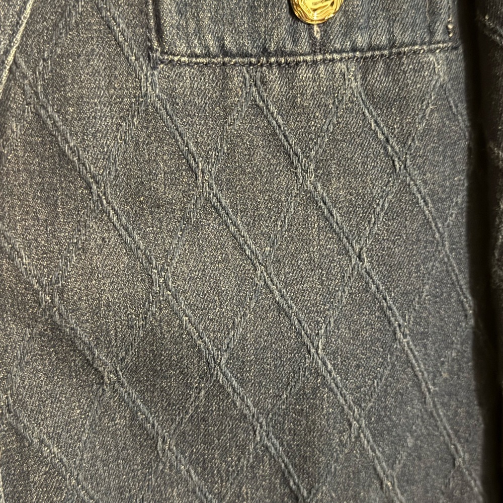 Argyle Blue Denim Jacket with Gold Buttons - Picture 4 of 6